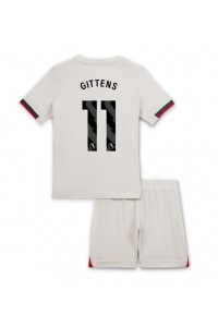 Chelsea Jamie Gittens #11 Babyklær Borte Fotballdrakt til barn 2025-26 Korte ermer (+ Korte bukser)